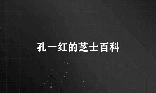 孔一红的芝士百科
