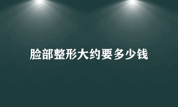 脸部整形大约要多少钱