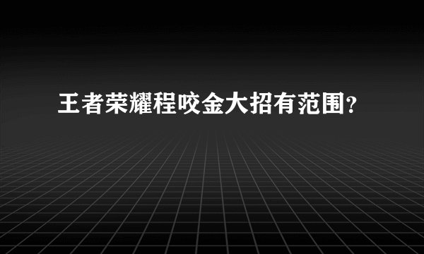王者荣耀程咬金大招有范围?