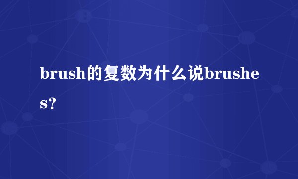 brush的复数为什么说brushes?