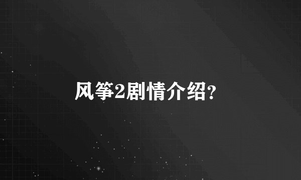 风筝2剧情介绍？