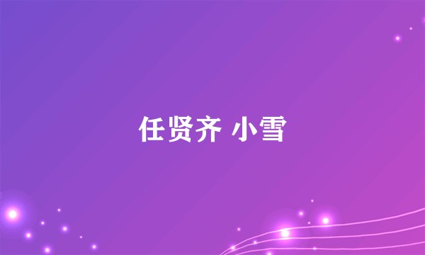 任贤齐 小雪