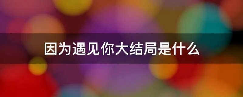 因为遇见你大结局是什么