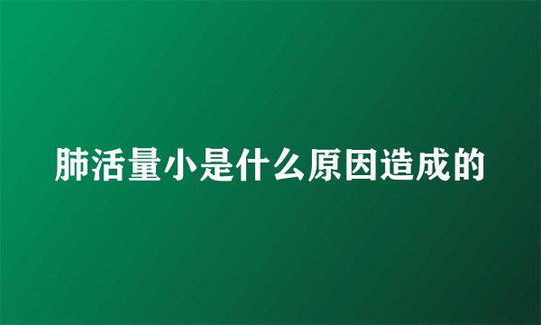 肺活量小是什么原因造成的