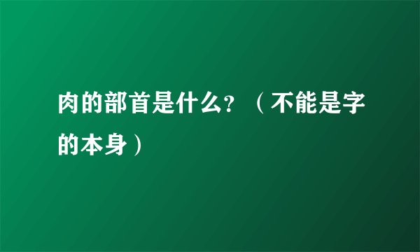 肉的部首是什么？（不能是字的本身）