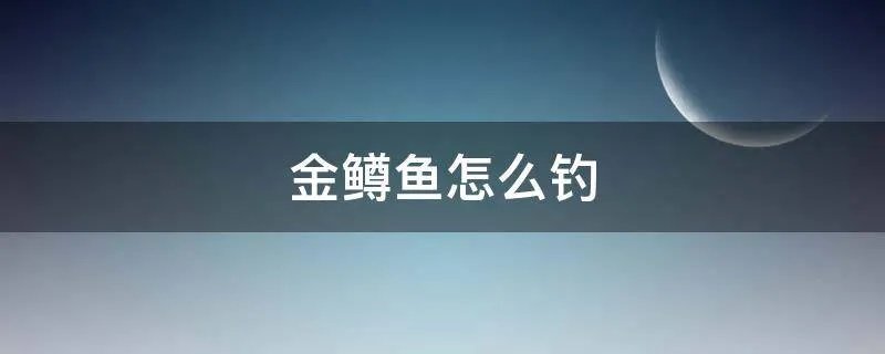 金鳟鱼怎么钓