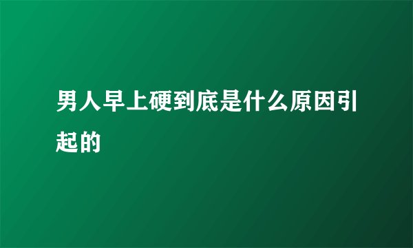 男人早上硬到底是什么原因引起的