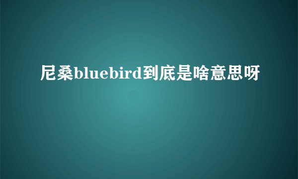 尼桑bluebird到底是啥意思呀