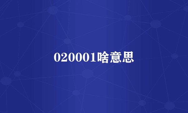 020001啥意思