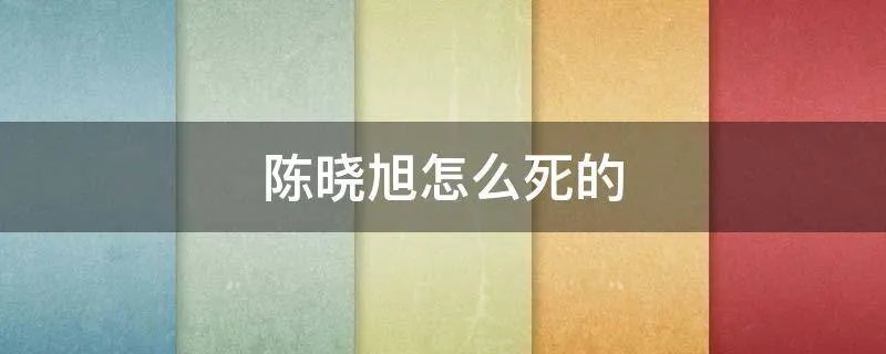 陈晓旭怎么死的