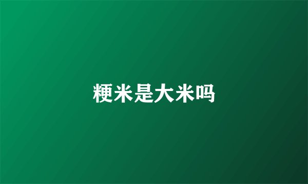 粳米是大米吗