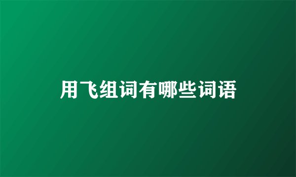 用飞组词有哪些词语