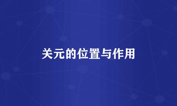 关元的位置与作用
