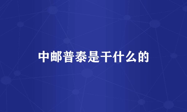 中邮普泰是干什么的