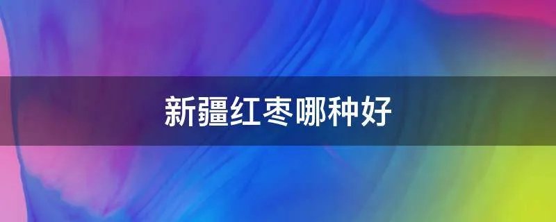 新疆红枣哪种好