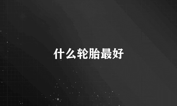 什么轮胎最好