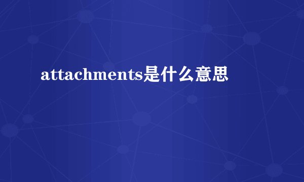 attachments是什么意思