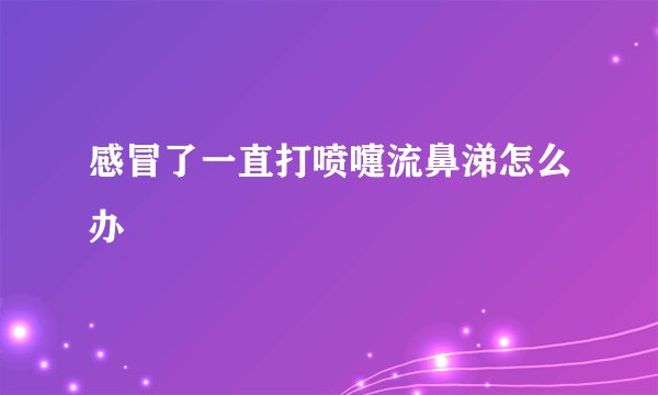 感冒了一直打喷嚏流鼻涕怎么办