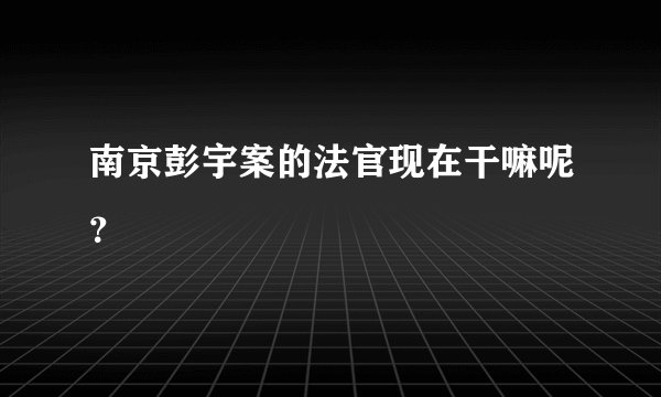 南京彭宇案的法官现在干嘛呢?