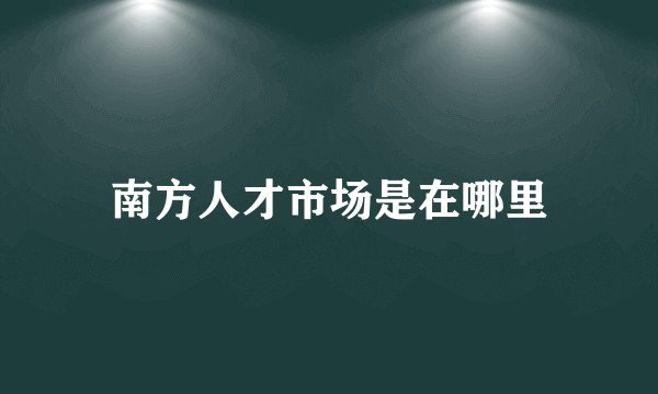南方人才市场是在哪里