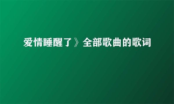 爱情睡醒了》全部歌曲的歌词