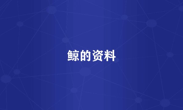 鲸的资料