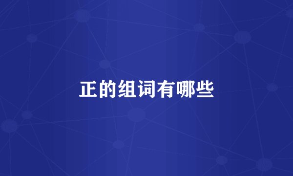 正的组词有哪些