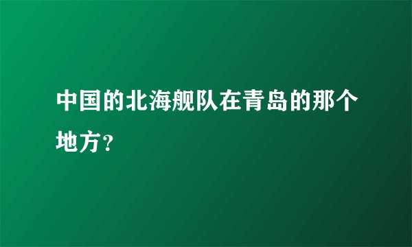 中国的北海舰队在青岛的那个地方？