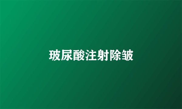 玻尿酸注射除皱