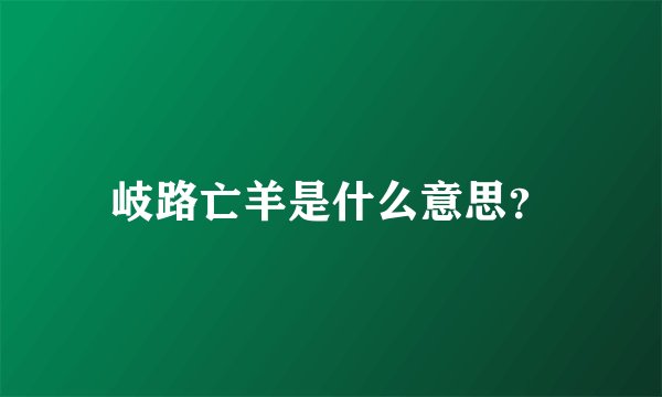 岐路亡羊是什么意思？