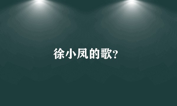 徐小凤的歌?