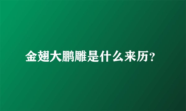 金翅大鹏雕是什么来历？
