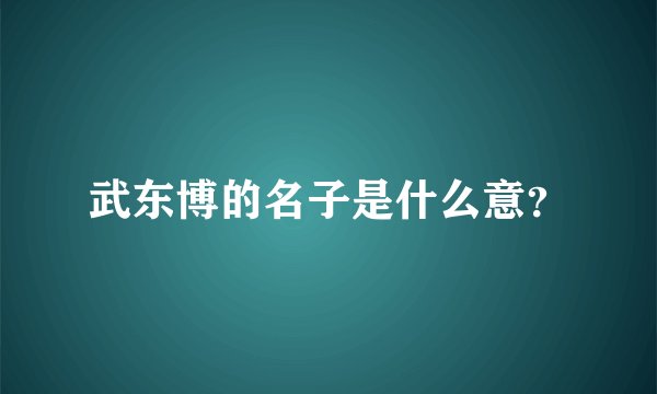 武东博的名子是什么意？