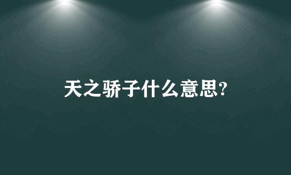 天之骄子什么意思?