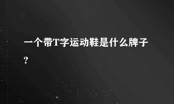 一个带T字运动鞋是什么牌子?