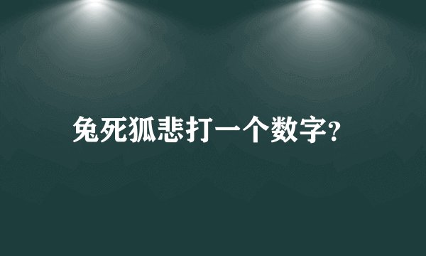 兔死狐悲打一个数字?