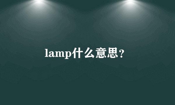 lamp什么意思？