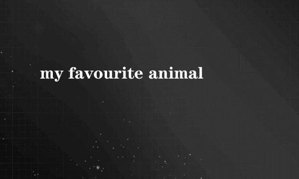 my favourite animal