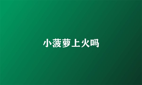 小菠萝上火吗