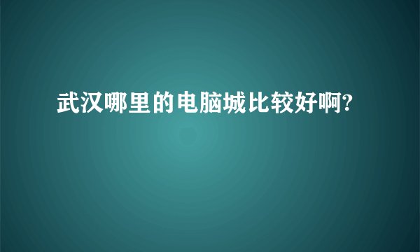 武汉哪里的电脑城比较好啊?
