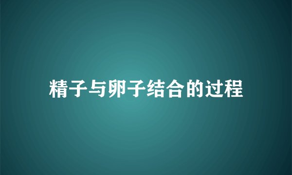 精子与卵子结合的过程