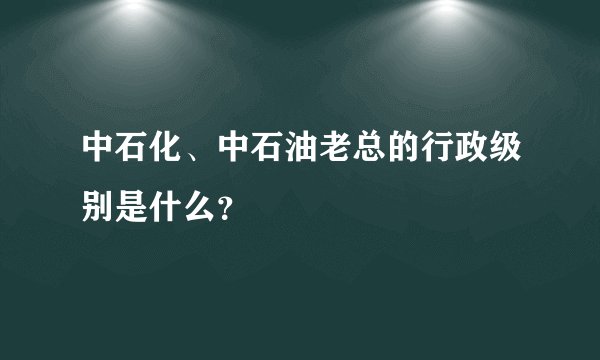 中石化、中石油老总的行政级别是什么？