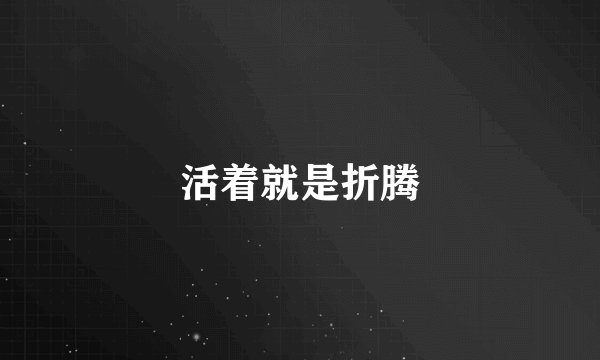 活着就是折腾