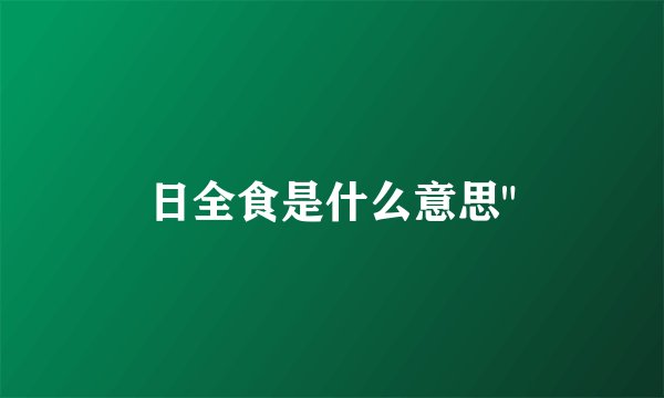 日全食是什么意思
