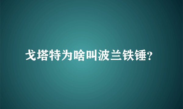 戈塔特为啥叫波兰铁锤？