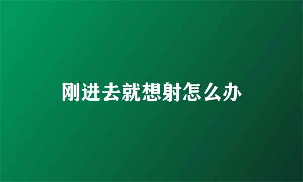 刚进去就想射怎么办