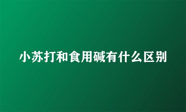小苏打和食用碱有什么区别