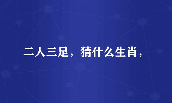 二人三足，猜什么生肖，