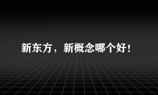 新东方，新概念哪个好！
