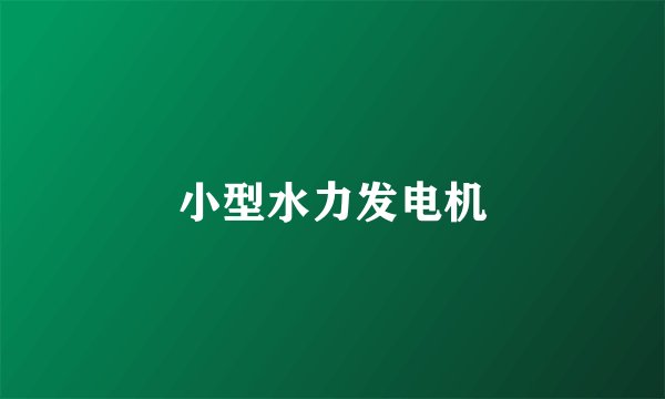 小型水力发电机